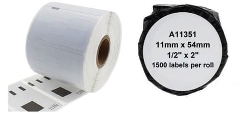 ⁨ETYKIETY NA ROLI 11x54mm BIAŁE (1500)⁩ w sklepie Wasserman.eu