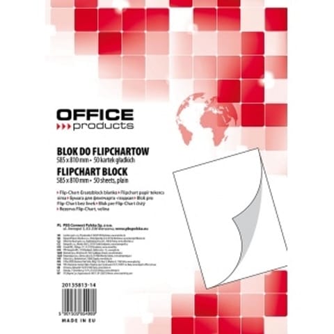 ⁨BLOK DO FLIPCHARTU OFFICE PRODUCTS 58.5 X 81CM GŁADKI⁩ w sklepie Wasserman.eu