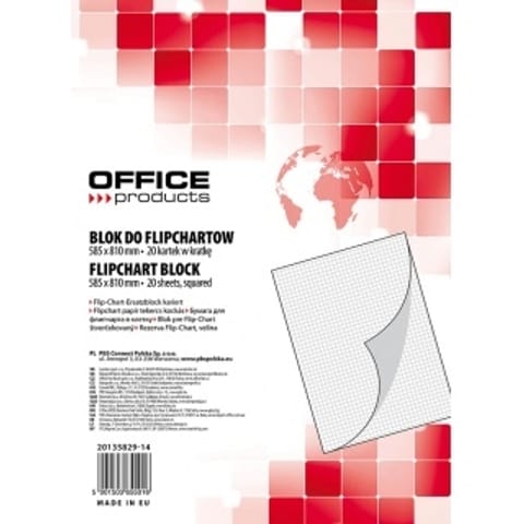 ⁨BLOK DO FLIPCHARTU OFFICE PRODUCTS 58.5 X 81CM KRATKA⁩ w sklepie Wasserman.eu