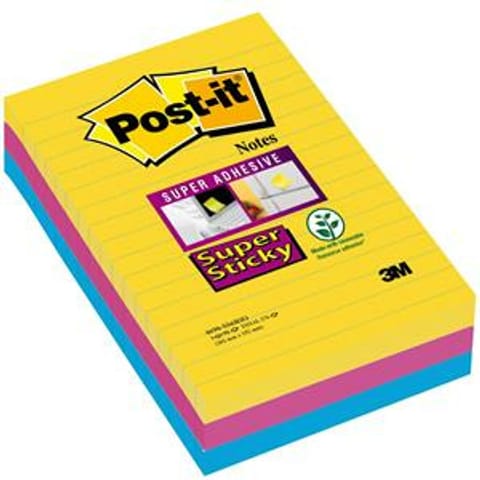 ⁨Karteczki Post-it Super Sticky 101x152mm linie Rio De Janeiro (3x90)⁩ w sklepie Wasserman.eu
