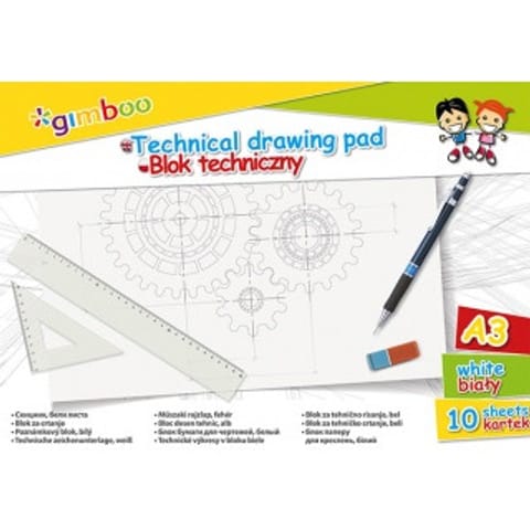 ⁨Blok techniczny Gimboo A3/10k biały⁩ w sklepie Wasserman.eu