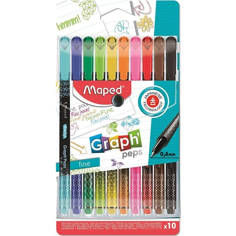 ⁨CIENKOPISY MAPED GRAPH'PEPS DECO 0,4mm 10 KOLORÓW⁩ w sklepie Wasserman.eu