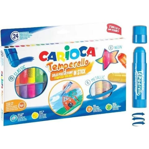⁨Farby w sztyfcie Carioca Tamparello 24 kolory⁩ w sklepie Wasserman.eu