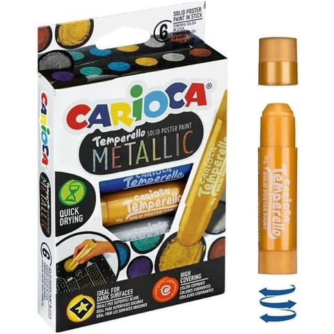 ⁨Farby w sztyfcie Carioca Tamparello Metallic 6 kol⁩ w sklepie Wasserman.eu