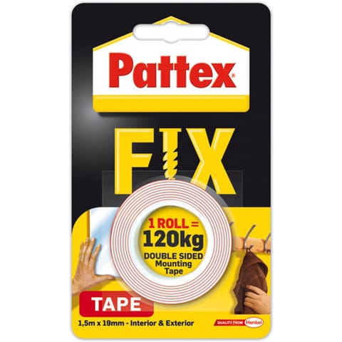 ⁨Taśma dwustronna Pattex Fix 19mm/1.5m 120kg⁩ w sklepie Wasserman.eu