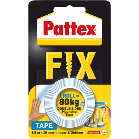 ⁨Taśma dwustronna Pattex Fix 19mm/1.5m 80kg⁩ w sklepie Wasserman.eu