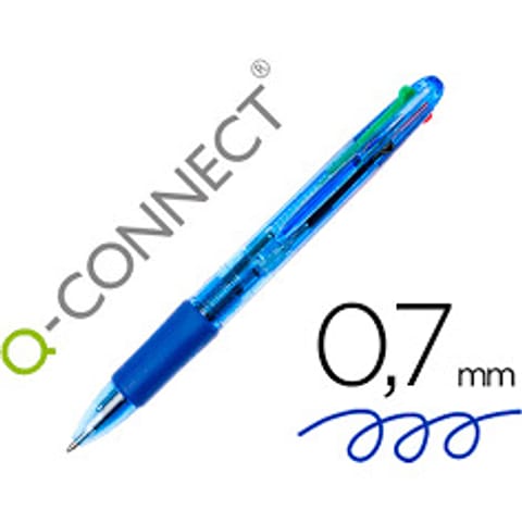 ⁨Długopis Q-Connect 4-Color 0.7mm 4 kolory⁩ w sklepie Wasserman.eu