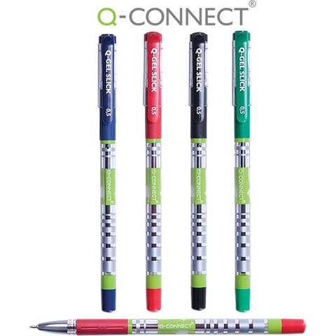 ⁨Długopis żelowo-fluidowy Q-Connect 0.5mm czerwony, CZERWONY⁩ w sklepie Wasserman.eu