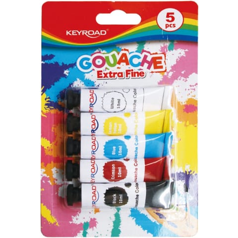 ⁨Farby tempera Keyroad 10ml x5 kolorów⁩ w sklepie Wasserman.eu