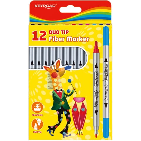 ⁨Flamastry Keyroad Fiber Marker Duo 12 kolorów⁩ w sklepie Wasserman.eu