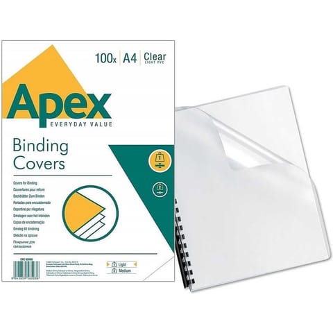 ⁨OKŁADKI DO BINDOWNICY APEX A4/150µm TRANSPARENTNE (100)⁩ w sklepie Wasserman.eu