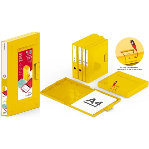 ⁨Segregator Moxom NewBinder A4/35mm żółty⁩ w sklepie Wasserman.eu