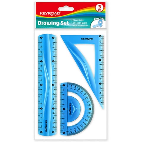 ⁨Zestaw Keyroad: linijka 20cm ekierka kątomierz⁩ w sklepie Wasserman.eu