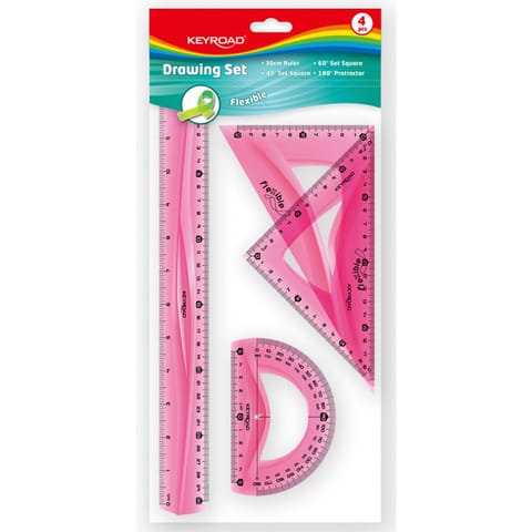 ⁨Zestaw Keyroad: linijka 30cm 2 ekierki kątomierz⁩ w sklepie Wasserman.eu