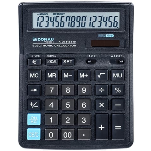 ⁨Kalkulator Donau Tech K-DT4161-01 czarny⁩ w sklepie Wasserman.eu