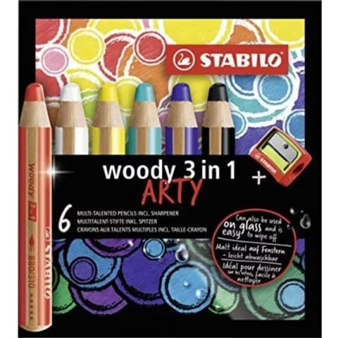 ⁨Kredki Stabilo Woody Arty 3in1 (+temperówka) 6 kolorów⁩ w sklepie Wasserman.eu