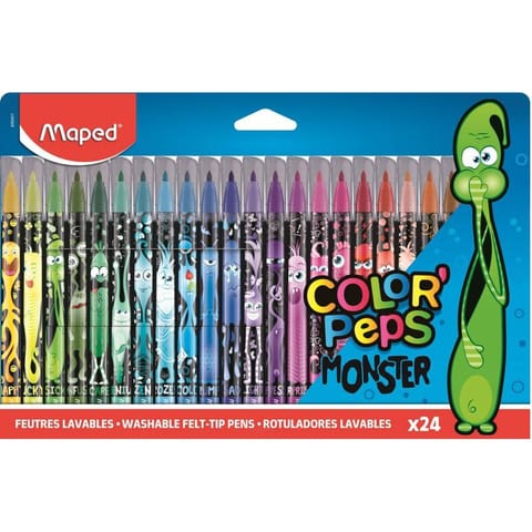 ⁨Flamastry Maped Color'Peps Monster 24 kolory⁩ w sklepie Wasserman.eu