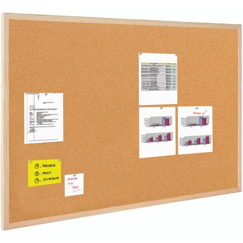 ⁨Tablica korkowa Bi-Office 60x90cm rama drewniana⁩ w sklepie Wasserman.eu