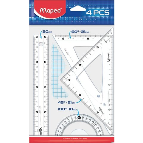 ⁨Zestaw Maped Start: linijka 20cm 2 ekierki kątomierz⁩ w sklepie Wasserman.eu