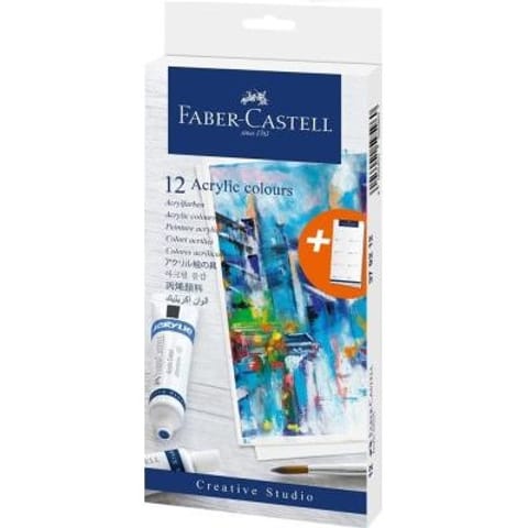 ⁨Farby akrylowe Faber-Castell Creative Studio 12 kolorów⁩ w sklepie Wasserman.eu