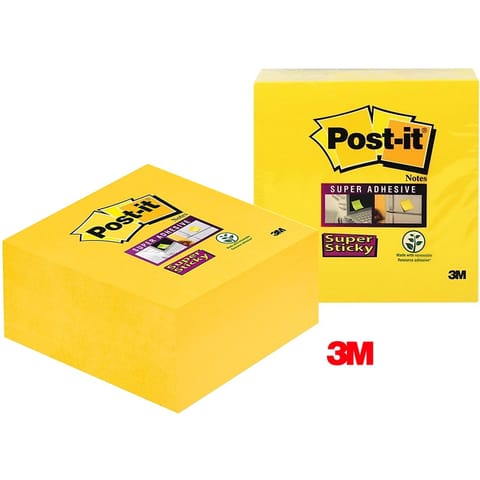⁨Karteczki Post-it Super Sticky 76x76mm (2028-S) żółte (350)⁩ w sklepie Wasserman.eu