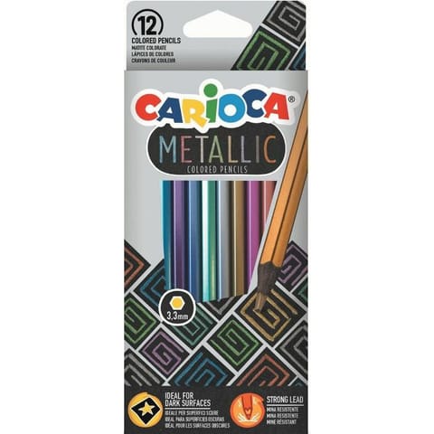 ⁨Kredki ołówkowe Carioca Metallic 12 kolorów⁩ w sklepie Wasserman.eu