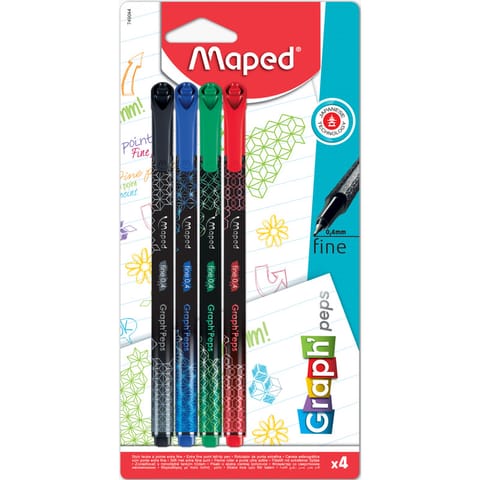 ⁨CIENKOPISY MAPED GRAPH'PEPS DECO BASIC 4 KOL⁩ w sklepie Wasserman.eu