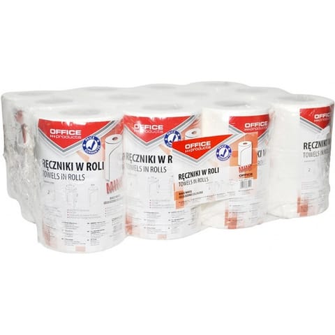 ⁨Ręczniki w rolce Office Products 50m 2w celuloza białe (12)⁩ w sklepie Wasserman.eu