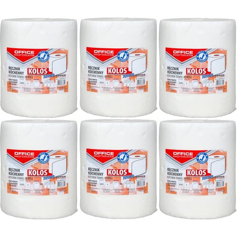 ⁨Ręczniki w rolce Office Products 60m 2w celuloza białe (6)⁩ w sklepie Wasserman.eu