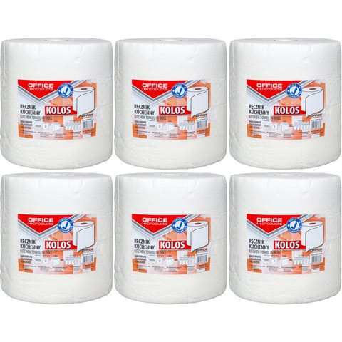 ⁨Ręczniki w rolce Office Products 100m 2w celuloza białe (6)⁩ w sklepie Wasserman.eu