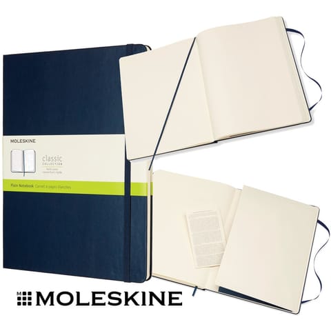 ⁨Notatnik Moleskine Classic XL (19x25cm) gładki niebieski⁩ w sklepie Wasserman.eu