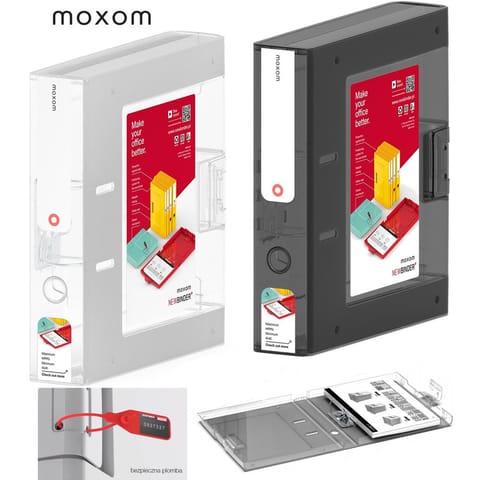 ⁨Segregator Moxom NewBinder A4/70mm transparentny czarny, TRANSPARENTNY⁩ w sklepie Wasserman.eu