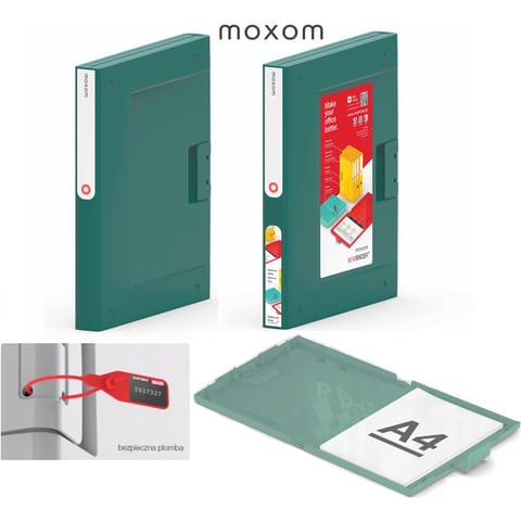 ⁨Segregator Moxom NewBinder A4/35mm zielony⁩ w sklepie Wasserman.eu