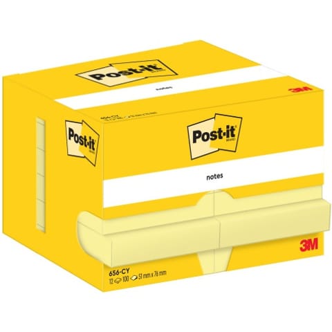 ⁨Karteczki Post-it 51x76mm (656) żółte (12x100)⁩ w sklepie Wasserman.eu