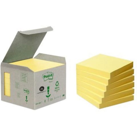 ⁨Karteczki Post-it 76x76mm (654-1B) żółte (6x100)⁩ w sklepie Wasserman.eu