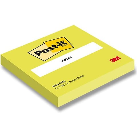 ⁨Karteczki Post-it 76x76mm (654-NG) jaskrawozielone (100)⁩ w sklepie Wasserman.eu