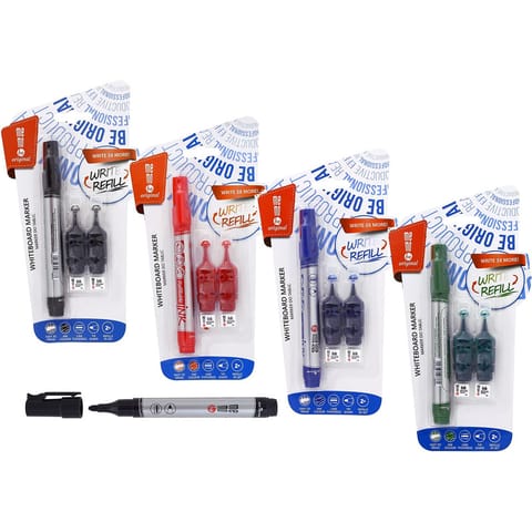 ⁨Marker do tablic MemoBe MM010 (+ 2 tusze) czerwony⁩ w sklepie Wasserman.eu