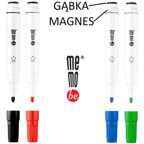 ⁨Marker do tablic MemoBe MM351 (z magnesem i gąbką) czerwony, CZERWONY⁩ w sklepie Wasserman.eu
