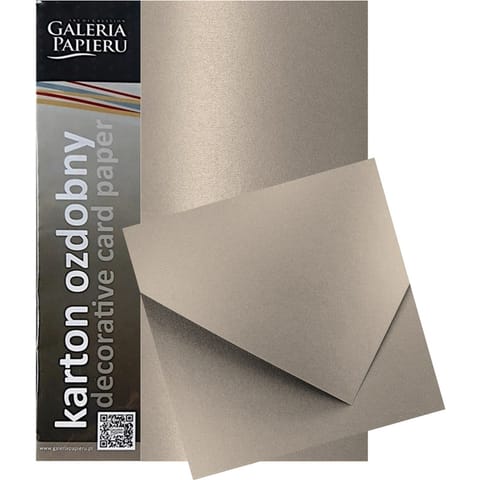 ⁨Karton ozdobny Galeria Papieru A4/250g Pearl stalowosrebrny (20)⁩ w sklepie Wasserman.eu