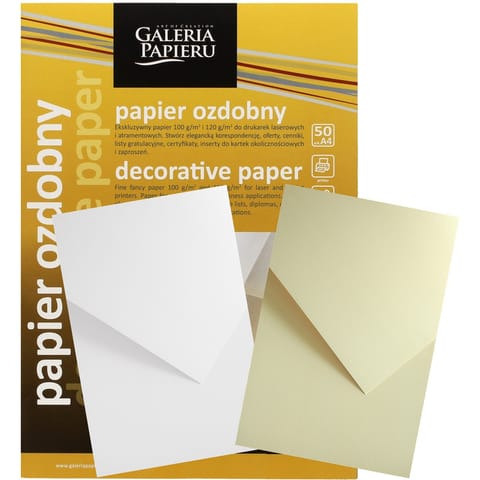 ⁨Papier ozdobny Galeria Papieru A4/120g Natte biały (50), BIAŁY⁩ w sklepie Wasserman.eu