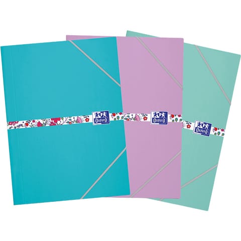 ⁨Teczka kartonowa z gumką Oxford Floral Pastel A4 mix kolorów⁩ w sklepie Wasserman.eu