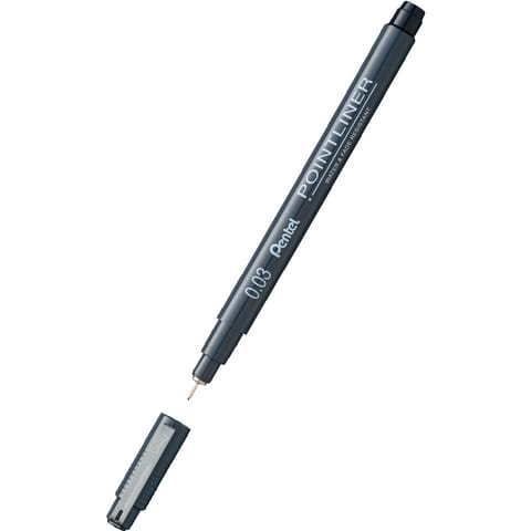 ⁨Cienkopis Pentel PointLiner 0.03mm czarny⁩ w sklepie Wasserman.eu