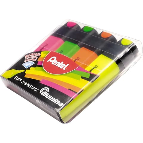 ⁨Zakreślacze Pentel Illumina SL60 4 kolory⁩ w sklepie Wasserman.eu