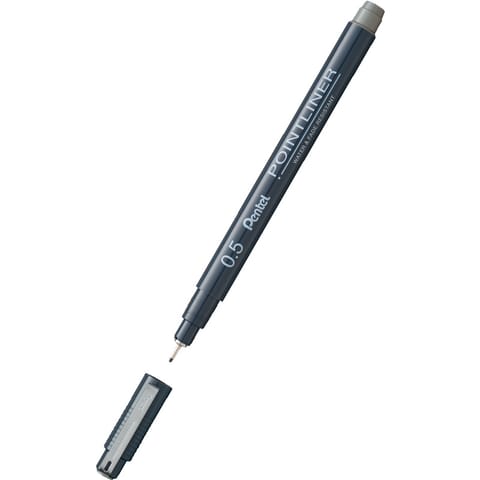 ⁨Cienkopis Pentel PointLiner 0.5mm szary, SZARY⁩ w sklepie Wasserman.eu