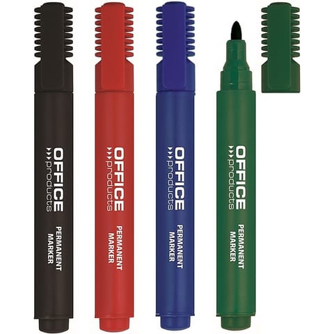 ⁨Marker permanentny Office Products 1-3mm okragły czerwony, CZERWONY⁩ w sklepie Wasserman.eu