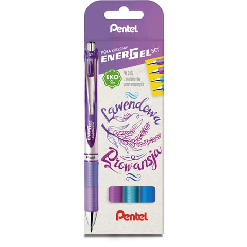⁨Pióra kulkowe Pentel EnerGel BL77 Lawendowa Prowansja (4)⁩ w sklepie Wasserman.eu