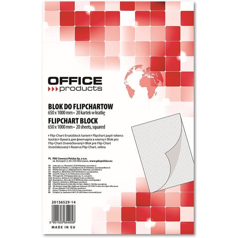 ⁨Blok do flipchartu Office Products 65x100cm kratka (20)⁩ w sklepie Wasserman.eu