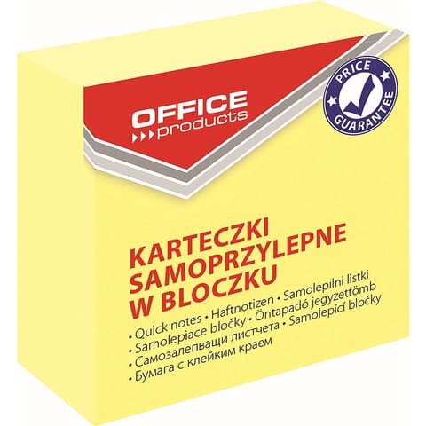 ⁨Karteczki Office Products 50x50mm pastel jasnożółte (400)⁩ w sklepie Wasserman.eu