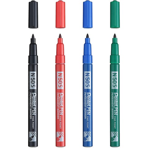 ⁨Marker permanentny Pentel Pen N50S czerwony⁩ w sklepie Wasserman.eu