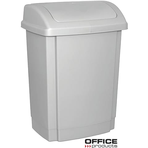 ⁨Kosz na śmieci Office Products 15L z pokrywą szary⁩ w sklepie Wasserman.eu